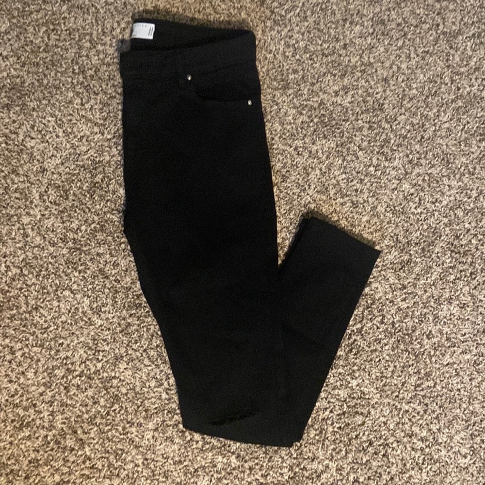 Asos Men Black Ripped Knee Skinny Jeans | W 36" L 34"